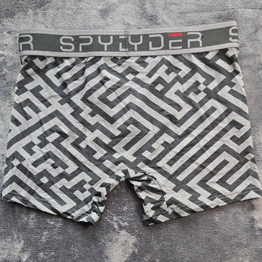 Spyder Gray Boxer Briefs with Geometric Design - Picture 4 of 4